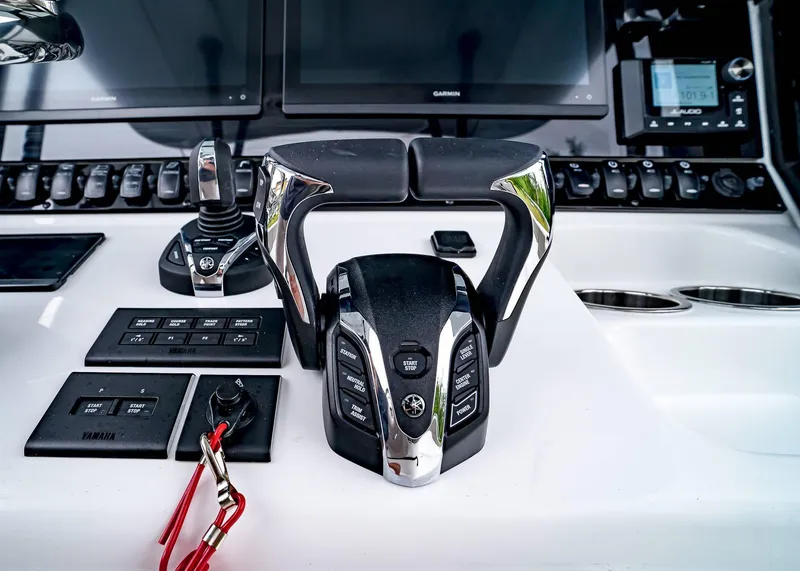 Slide: The Image of Control panel of 2025 Sea Hunt Gamefish 30 CB boat with advanced navigation systems. - 27