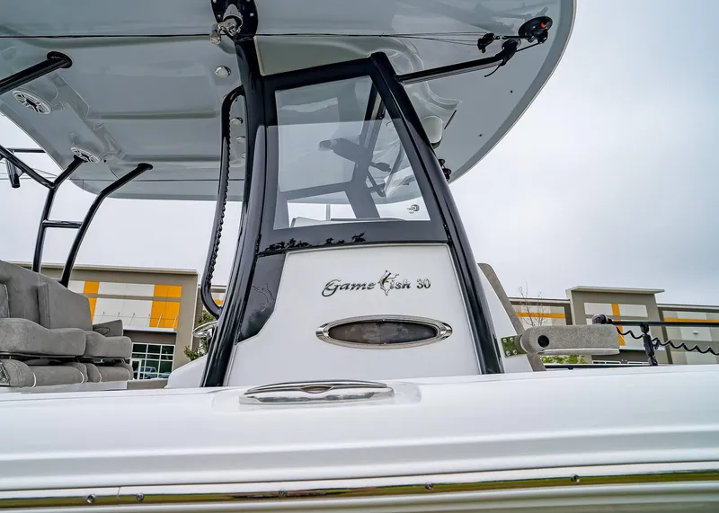 Slide: The Image of 2025 Sea Hunt Gamefish 30 CB boat, featuring sleek design and modern amenities. - 7