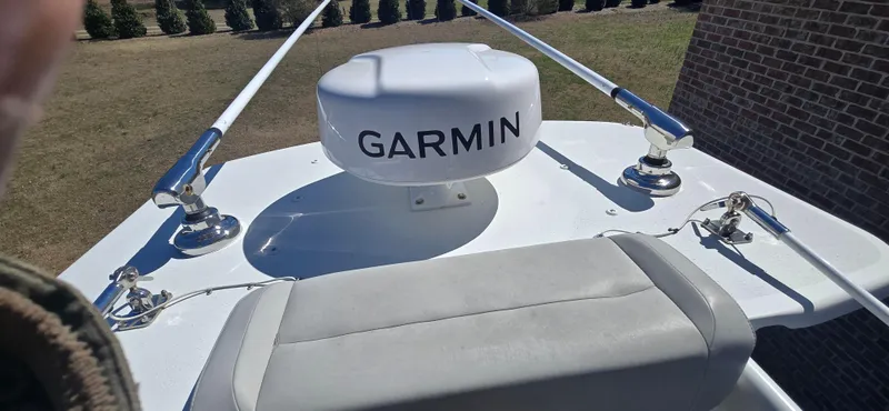 Slide: The Image of 2017 Yellowfin 36 boat with Garmin radar system on deck. - 9