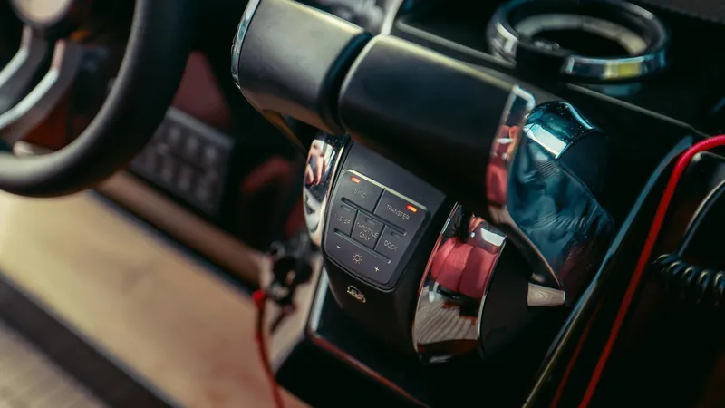 Slide: The Image of Close-up of Skipper-BSK 42 boat controls, showcasing modern design and functionality, 2023 model. - 28