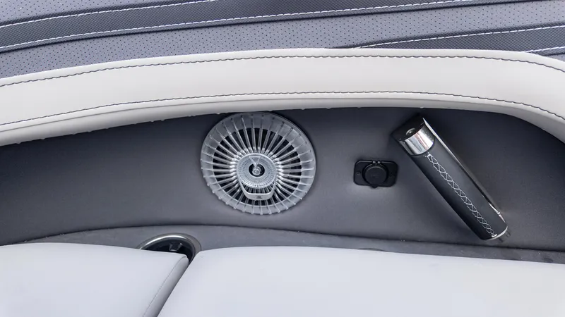 Slide: The Image of 2025 Barletta Corsa 23U interior detail with fan and handle. - 19