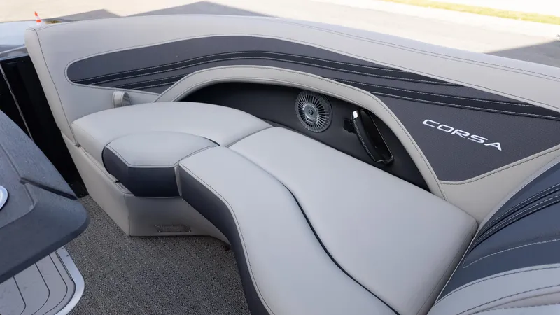 Slide: The Image of Luxurious seating in 2025 Barletta Corsa 23U boat, featuring sleek design and premium materials. - 20