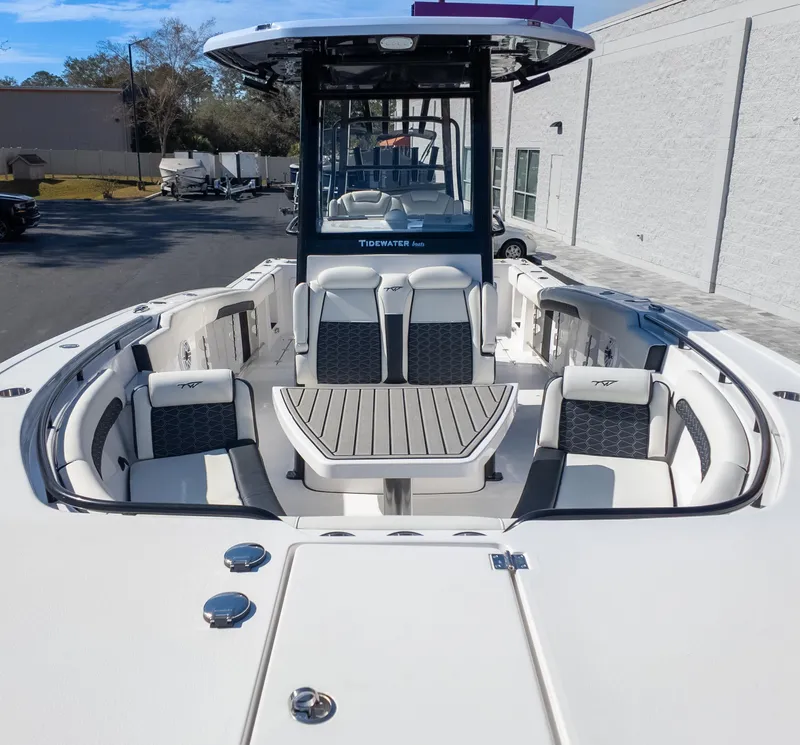 Slide: The Image of 2025 Tidewater 282CC boat interior with sleek seating and modern design. - 3