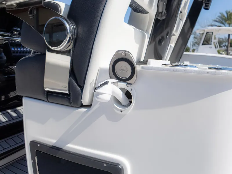 Slide: The Image of 2025 Tidewater 320cc boat interior detail with sleek design and modern features. - 28