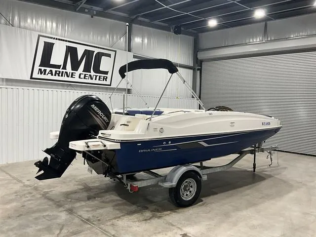 Slide: The Image of 2016 Bayliner 190 Deck Boat with Mercury outboard at LMC Marine Center. - 6