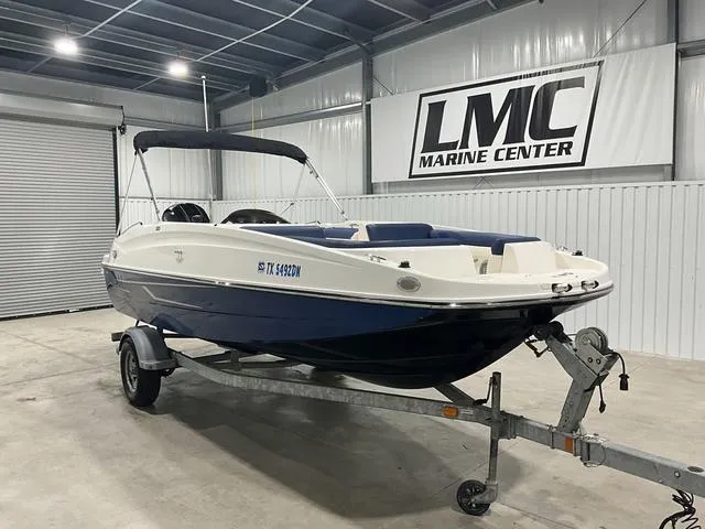 Slide: The Image of 2016 Bayliner 190 Deck Boat on trailer at LMC Marine Center. - 7