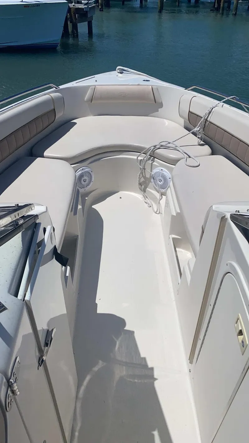 Slide: The Image of 2000 Regal 2800 LSR boat interior with spacious seating and clean design. - 5