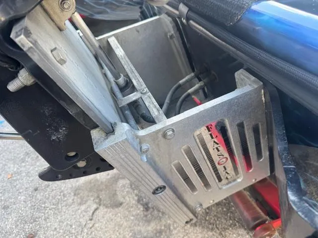 Slide: The Image of Boat engine mount detail on a 2006 Storm Boats model 22. - 16