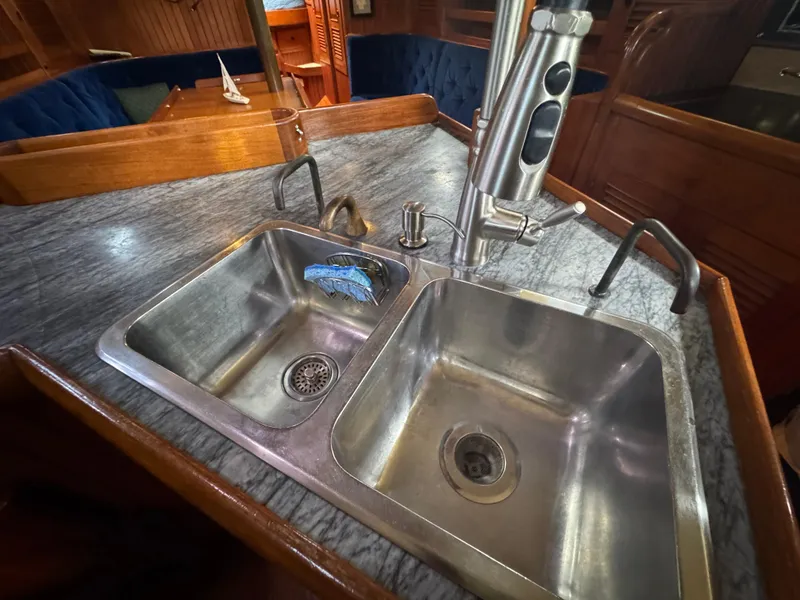 Slide: The Image of Stainless steel double sink in 1989 Hans Christian 43T yacht kitchen. - 41