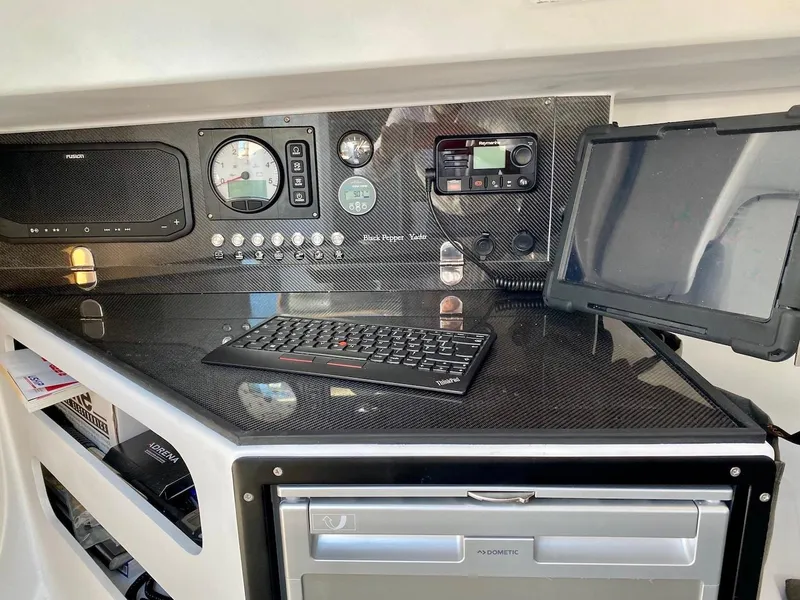 Slide: The Image of Control panel with keyboard and tablet on Black Pepper Code 0.1, 2025 model yacht. - 18