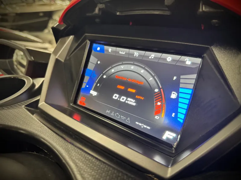 Slide: The Image of Dashboard display of 2022 Yamaha WaveRunner FX Cruiser SVHO, showing speed and fuel indicators. - 11