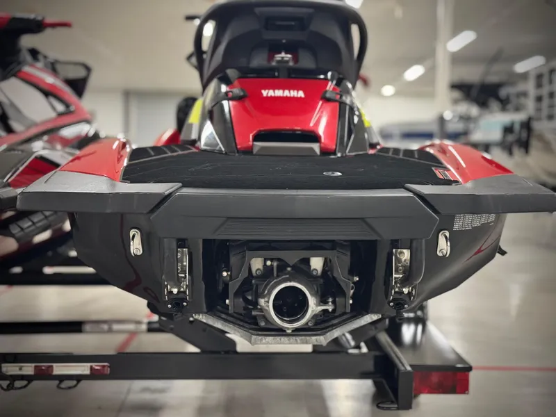 Slide: The Image of 2022 Yamaha WaveRunner FX Cruiser SVHO, rear view in a showroom setting. - 5