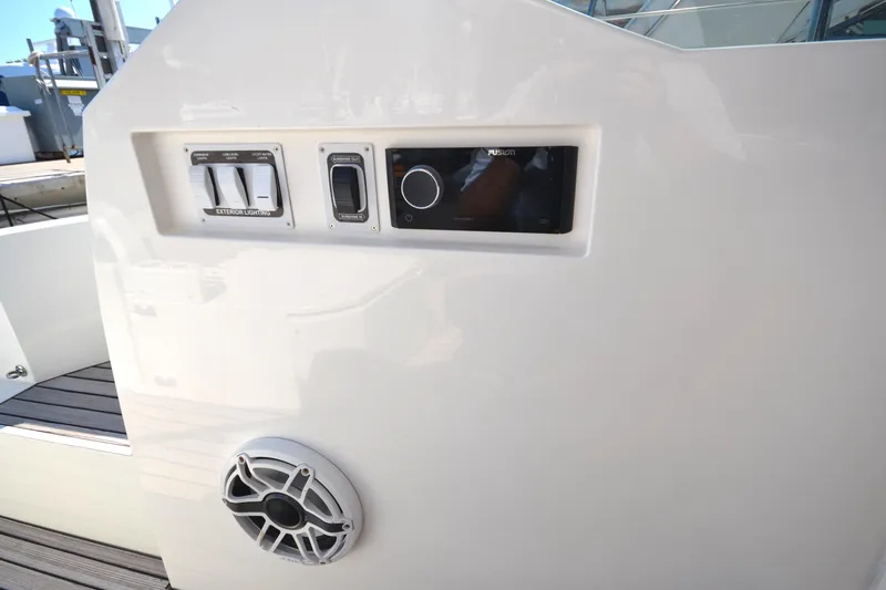 Slide: The Image of Control panel and speaker on 2013 Fairline Targa 50 GT yacht. - 11