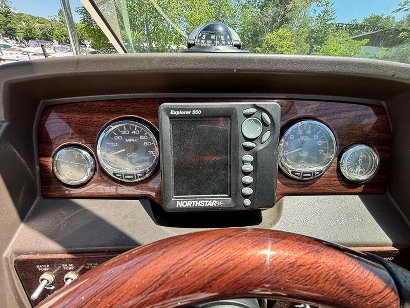 Slide: The Image of Dashboard of 2009 Sea Ray 290 Sundeck with Northstar Explorer 550 GPS. - 16