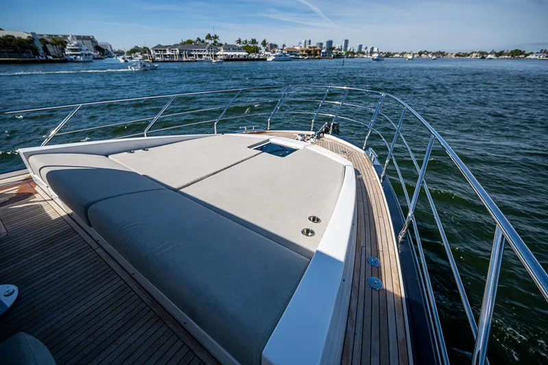 Slide: The Image of 2019 Azimut S7 yacht deck with scenic waterfront view. - 11