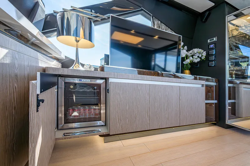 Slide: The Image of Luxurious interior of 2019 Azimut S7 yacht with modern cabinetry and elegant decor. - 49