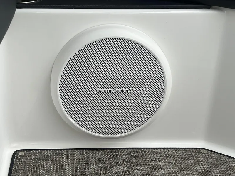 Slide: The Image of Harman Kardon speaker in 2023 Cobalt A29 boat interior. - 35