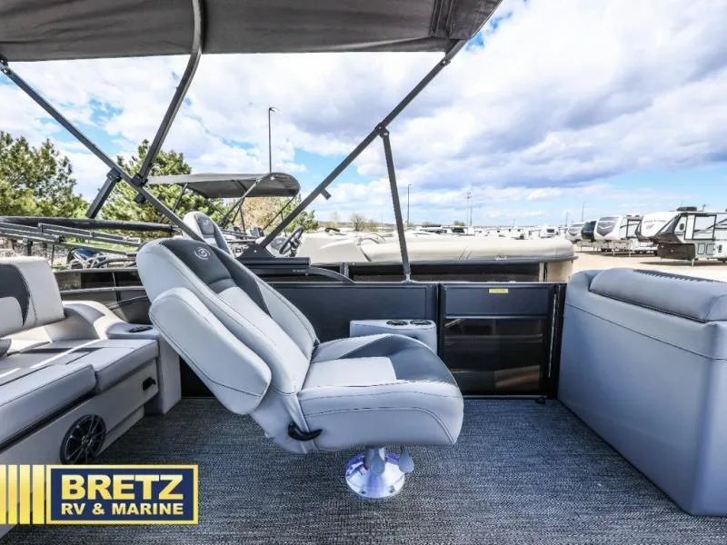 Slide: The Image of Luxurious seating on 2025 Aria Ultra-Lounge A22UC boat at Bretz RV & Marine. - 13