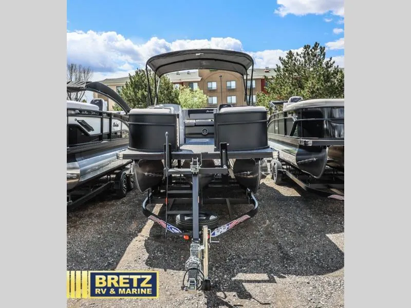 Slide: The Image of Front view of 2025 Aria Ultra-Lounge A22UC pontoon boat at Bretz RV & Marine. - 3