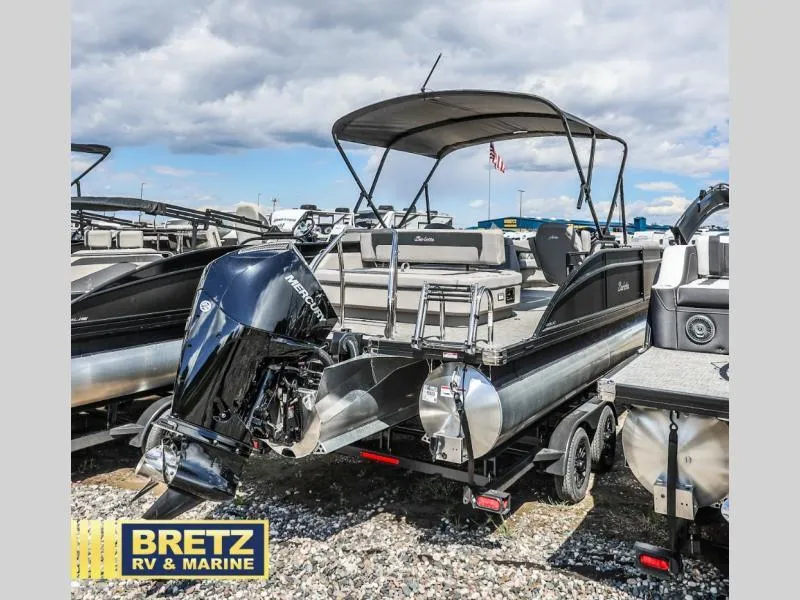 Slide: The Image of 2025 Aria Ultra-Lounge A22UC pontoon boat with Mercury engine at Bretz RV & Marine. - 5