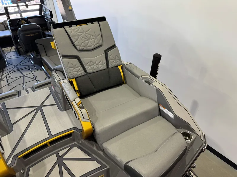 Slide: The Image of 2024 Nautique Super Air Nautique G25 Paragon interior with luxurious seating and modern design. - 11