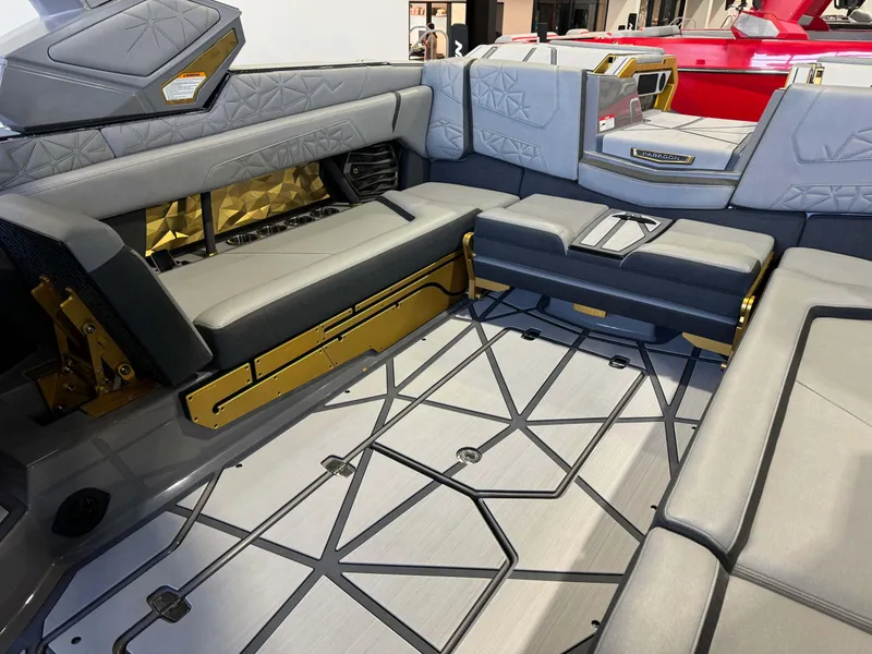 Slide: The Image of 2024 Nautique Super Air Nautique G25 Paragon interior with luxurious seating and modern design. - 15