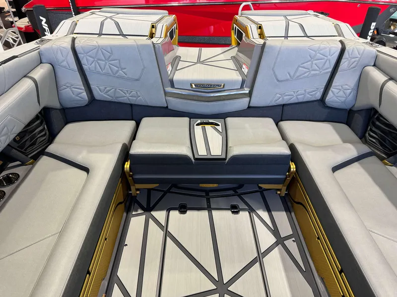 Slide: The Image of 2024 Nautique Super Air Nautique G25 Paragon interior with luxurious seating and modern design. - 27