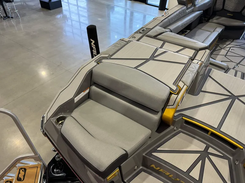 Slide: The Image of 2024 Nautique Super Air Nautique G25 Paragon interior with luxurious seating and modern design. - 9