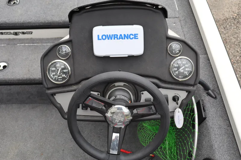 Slide: The Image of 2022 Ranger RT178 boat dashboard with Lowrance display and gauges. - 6