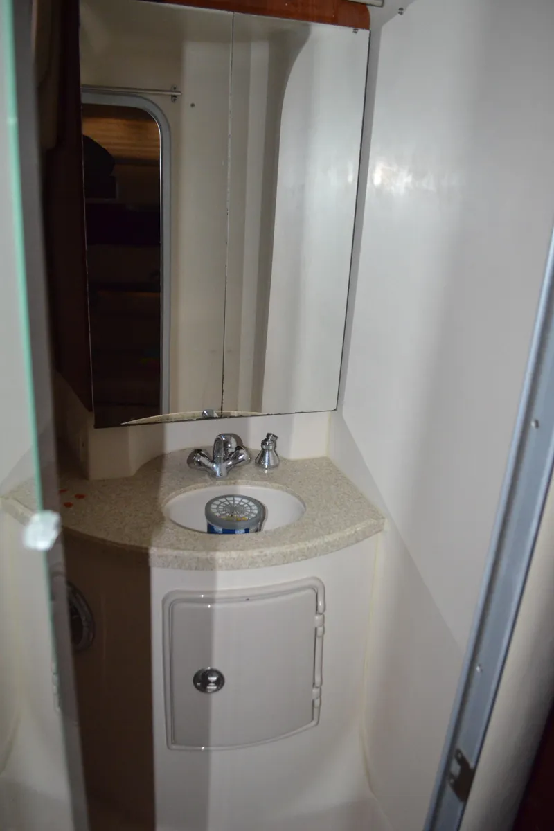Slide: The Image of 2008 Regal 3360 Window Express bathroom with sink and mirror. - 20