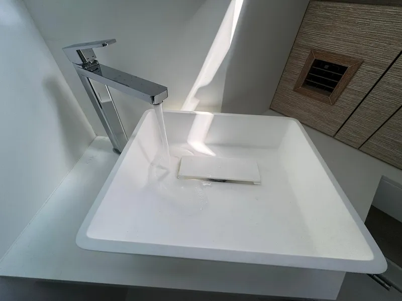 Slide: The Image of Modern sink with sleek faucet on 2022 Pardo Yachts 43. - 22