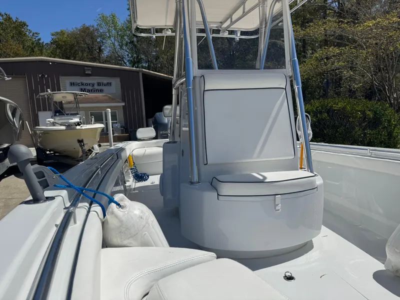 Slide: The Image of 2015 Contender 24 Sport boat at Hickory Bluff Marine, featuring sleek white interior. - 18