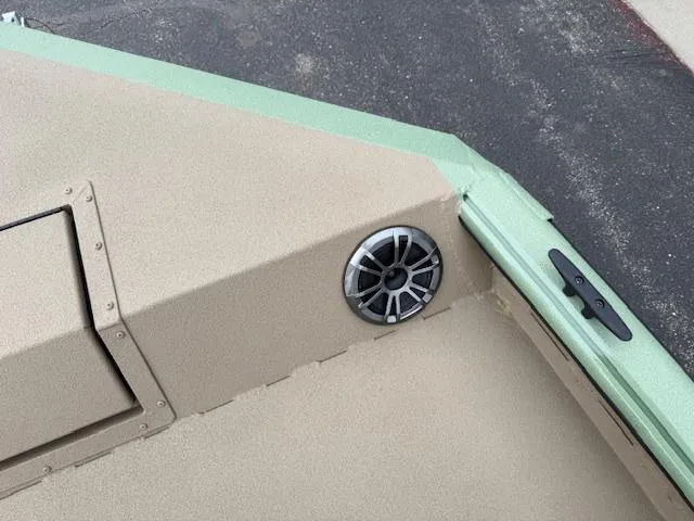 Slide: The Image of 2025 SeaArk Easy 200 boat interior with speaker detail. - 25