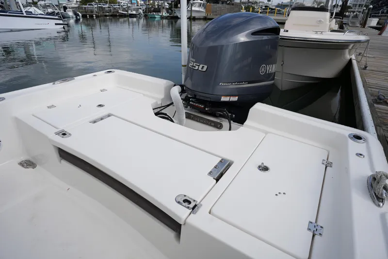 Slide: The Image of 2021 Tidewater 2210 Carolina Bay boat with Yamaha 250 engine at marina. - 16