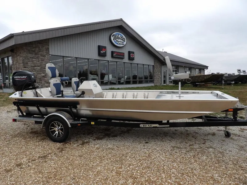 The Image of 2025 Blazer 1752 SC boat on trailer outside dealership. - 1