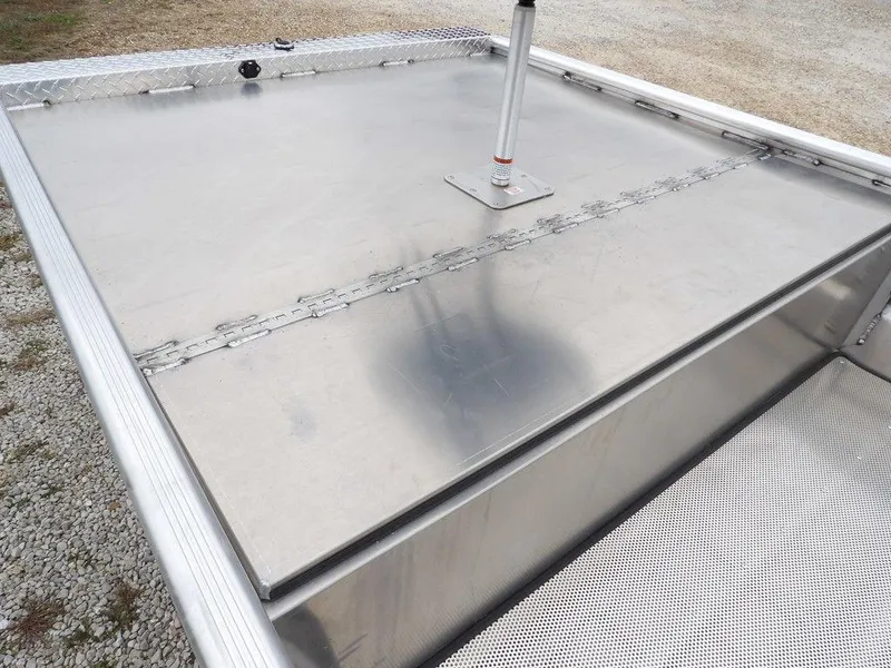 Slide: The Image of 2025 Blazer 1752 SC boat with aluminum deck and hatch, featuring a sturdy design. - 10