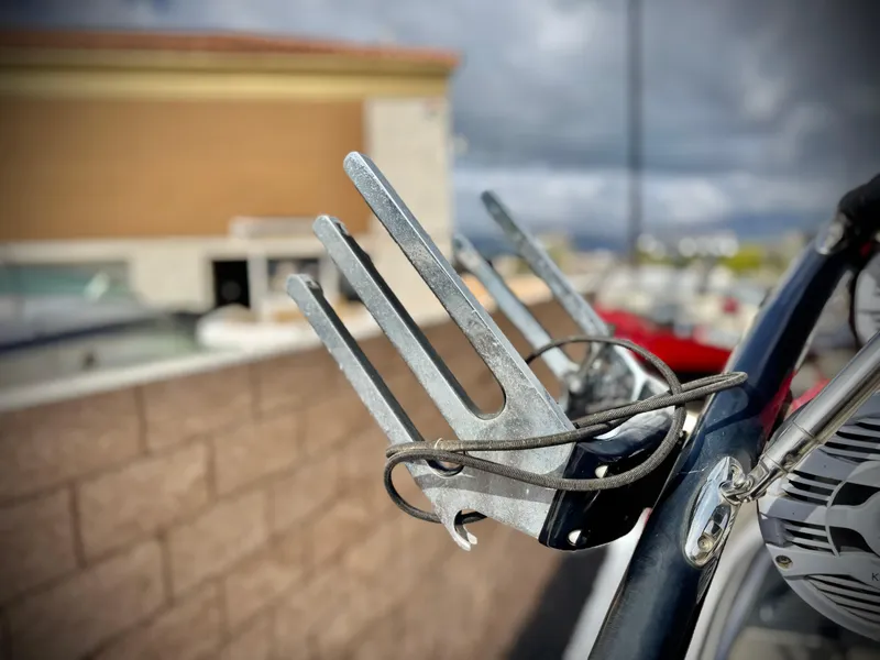 Slide: The Image of Wakeboard rack on 2007 Malibu Wakesetter 247 LSV, with cloudy sky background. - 21