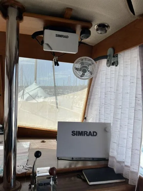 Slide: The Image of Interior of 1981 Grand Banks 36 Classic with Simrad navigation equipment. - 11