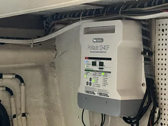 Slide: The Image of ProNautic 12-40P marine battery charger installed on 1981 Grand Banks 36 Classic yacht. - 49