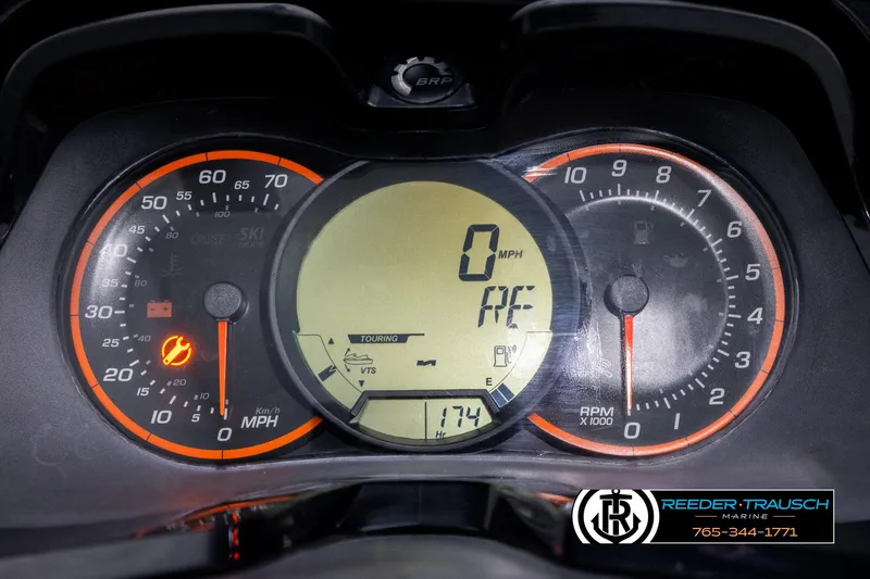 Slide: The Image of 2015 Sea-Doo 215 WAKE PRO dashboard displaying speedometer and tachometer readings. - 17