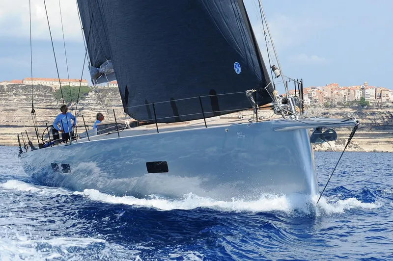 Slide: The Image of Sleek Black Pepper Code 3 yacht sailing on blue ocean, 2025 model. - 11