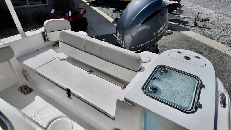 Slide: The Image of 2022 Sea Fox 228 Commander boat interior with Yamaha outboard motor. - 8