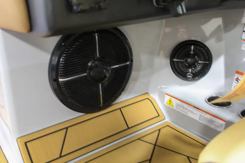 Slide: The Image of ATX Surf Boats 2025 20 Type-S interior speakers and flooring detail. - 17
