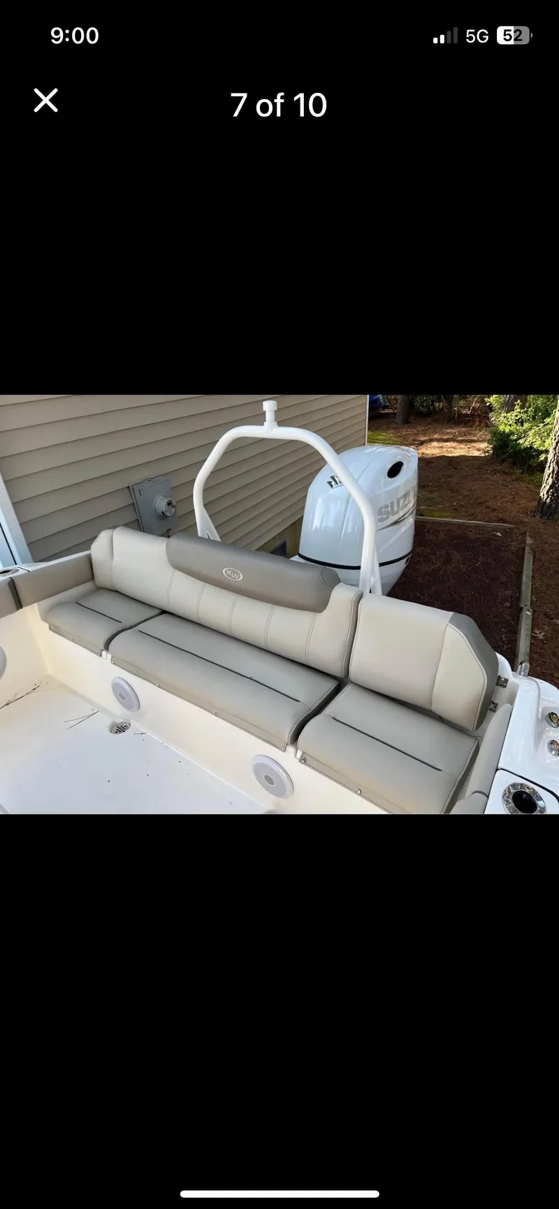 Slide: The Image of 2022 Key West 219 FS boat with beige seating and white accents. - 7