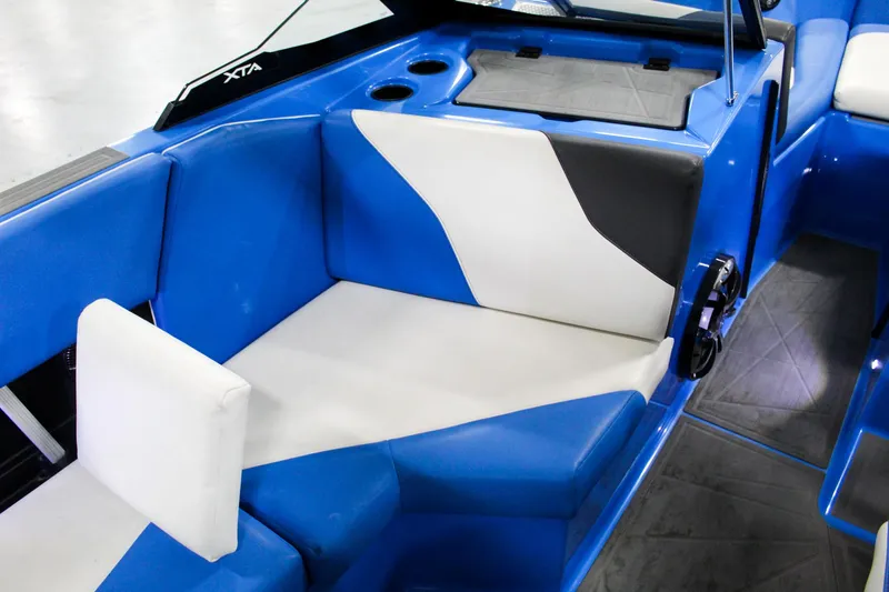 Slide: The Image of Blue and white interior of 2020 ATX Surf Boats 24 Type-S. - 19