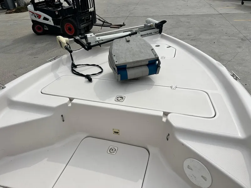 Slide: The Image of Bow of a 2002 Fishmaster 1960 boat with a MotorGuide trolling motor. - 11