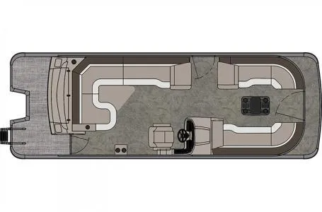Slide: The Image of Top view of 2021 Avalon Catalina Rear J Lounger 25' boat layout. - 20