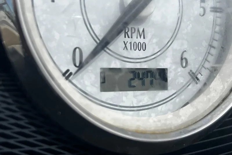 Slide: The Image of Close-up of 2017 Regal 1900 Bowrider tachometer showing 2470 RPM. - 30