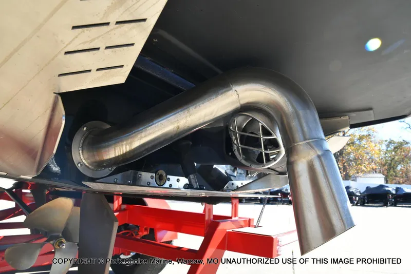 Slide: The Image of 2022 Tigé 24RZX boat exhaust system and propeller detail. - 5