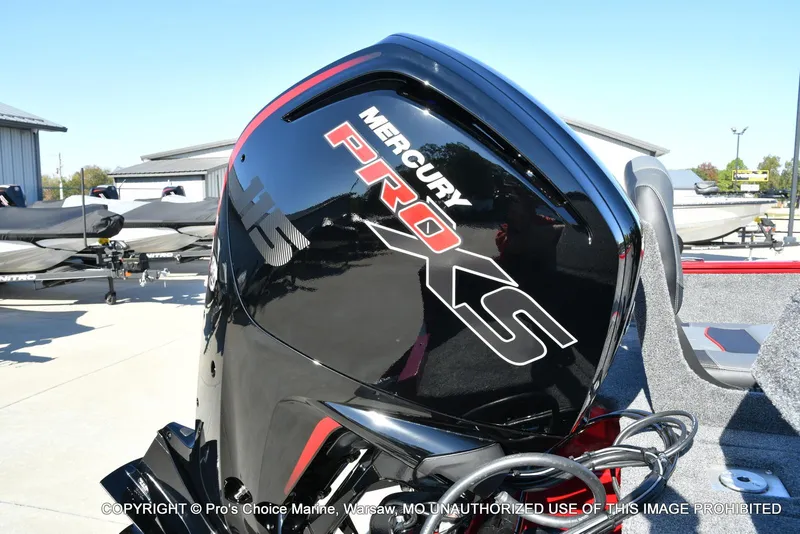 Slide: The Image of 2025 Tracker Pro Guide V-175 Combo with Mercury Pro XS engine, outdoor display. - 11